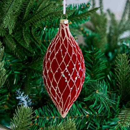 Taillod Christmas Velvet Balls With Glitter Accents