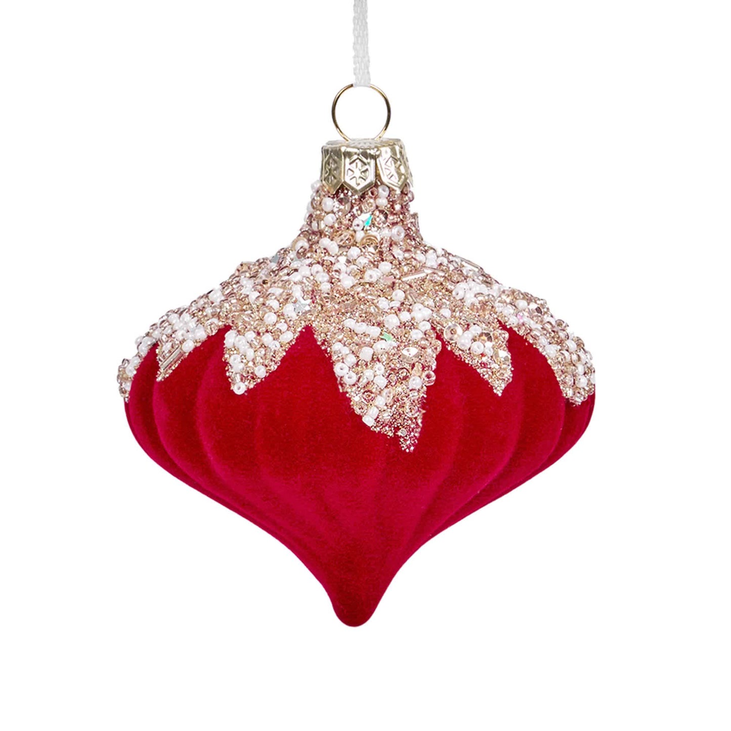 Taillod Christmas Velvet Balls With Glitter Accents