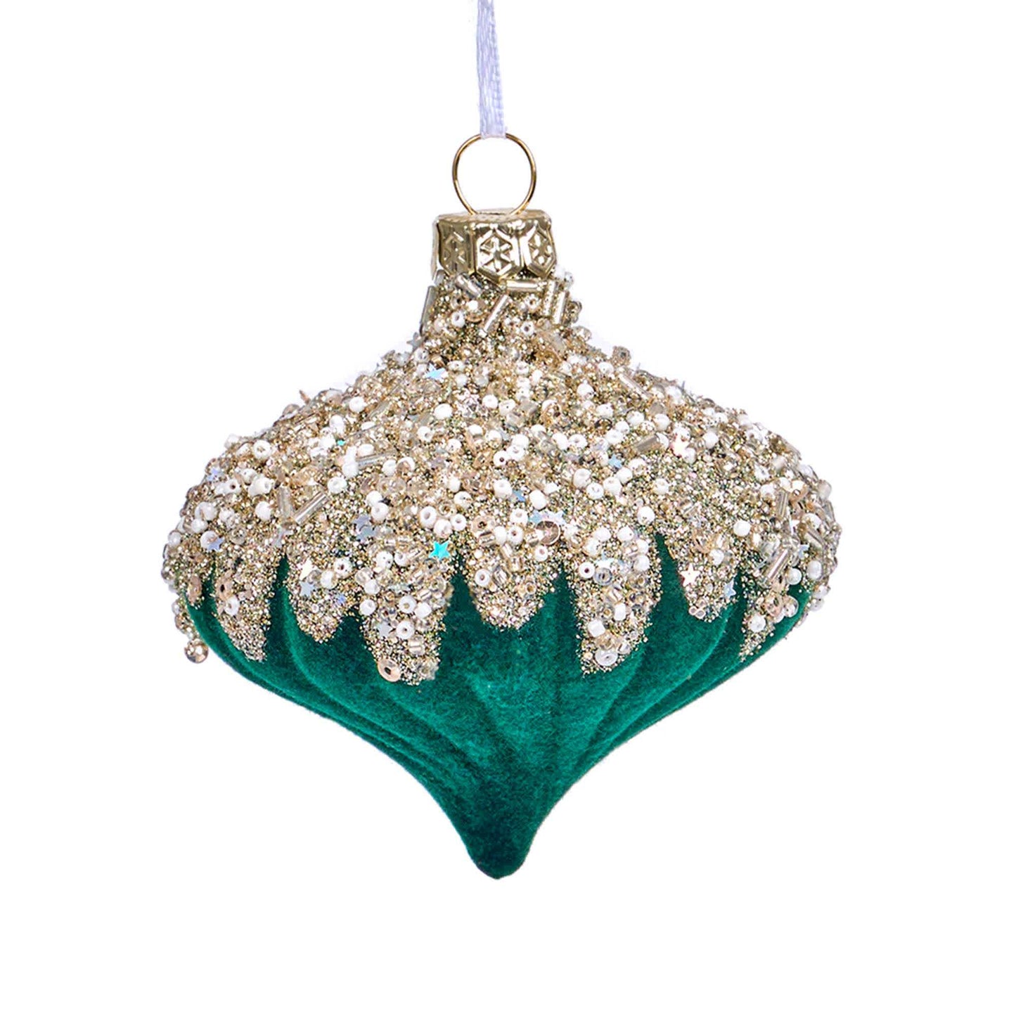 Taillod Christmas Velvet Balls With Glitter Accents