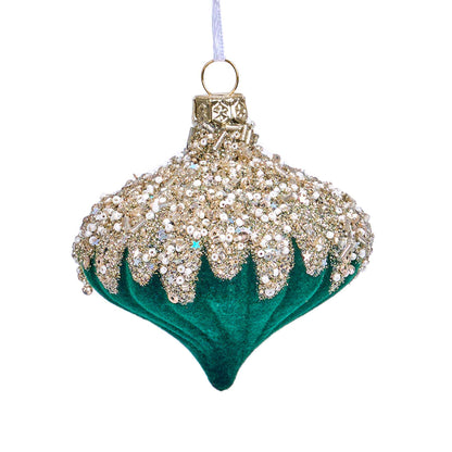 Taillod Christmas Velvet Balls With Glitter Accents