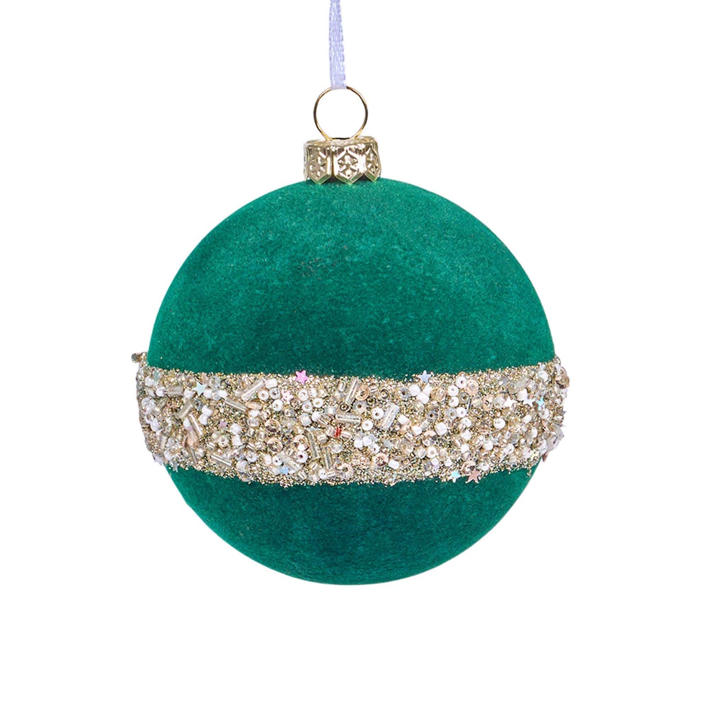Taillod Christmas Velvet Balls With Glitter Accents