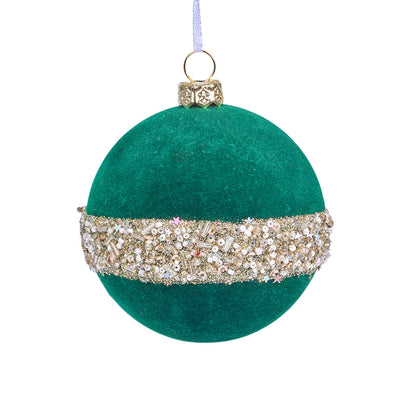 Taillod Christmas Velvet Balls With Glitter Accents