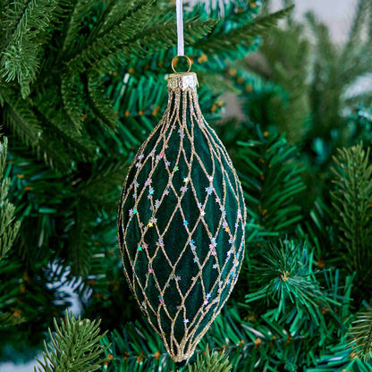 Taillod Christmas Velvet Balls With Glitter Accents