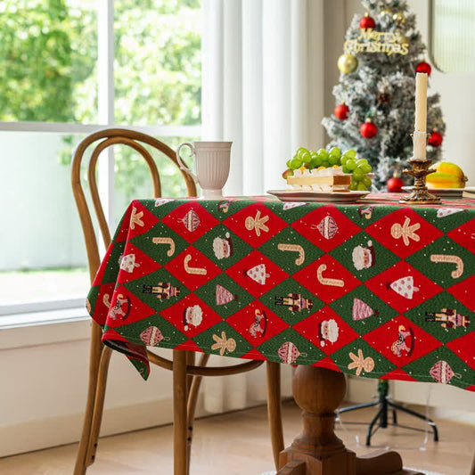 Taillod Christmas Inspired Diamond Plaid Tablecloth