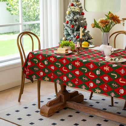 Taillod Christmas Inspired Diamond Plaid Tablecloth