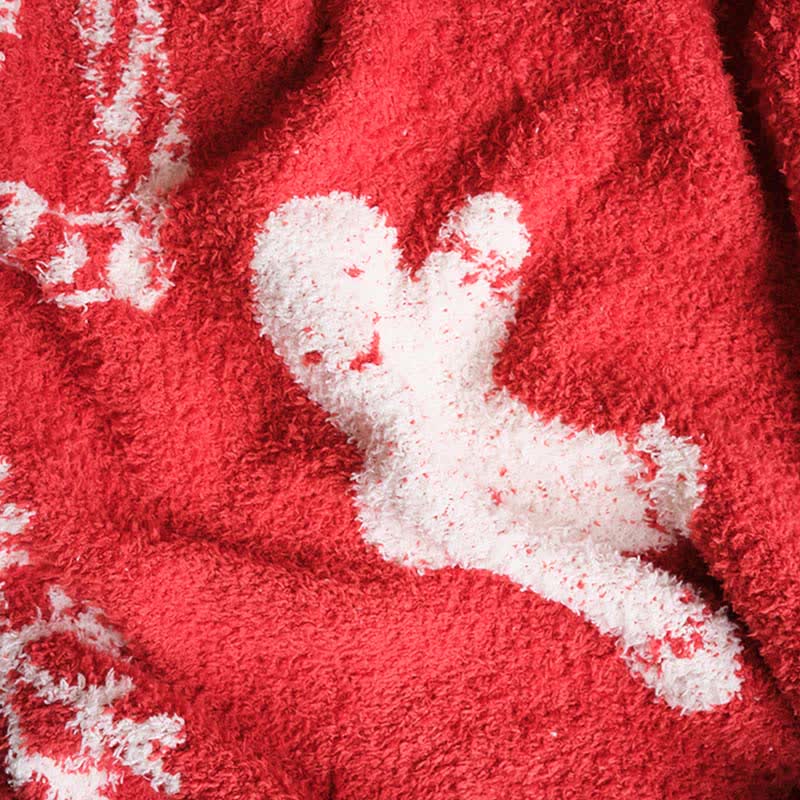 Taillod Christmas Gingerbread Man Knit Throw Blanket