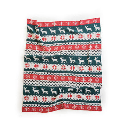 Taillod Christmas Fair Isle Reindeer Throw Blanket