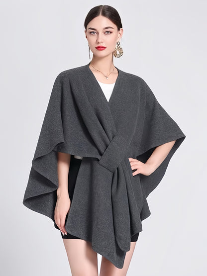 Elegant Solid Color Cape Shawl