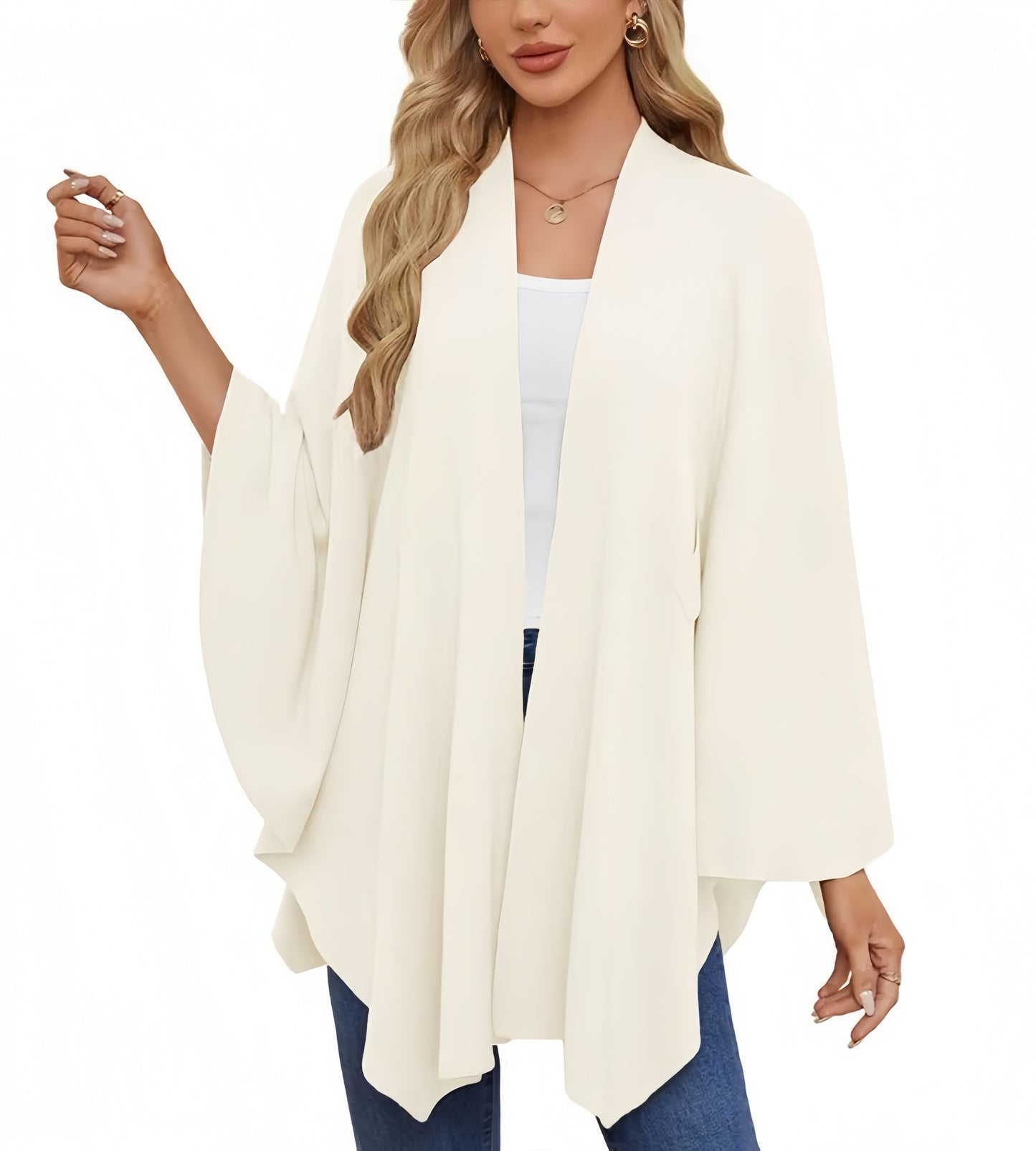 Elegant Solid Color Cape Shawl