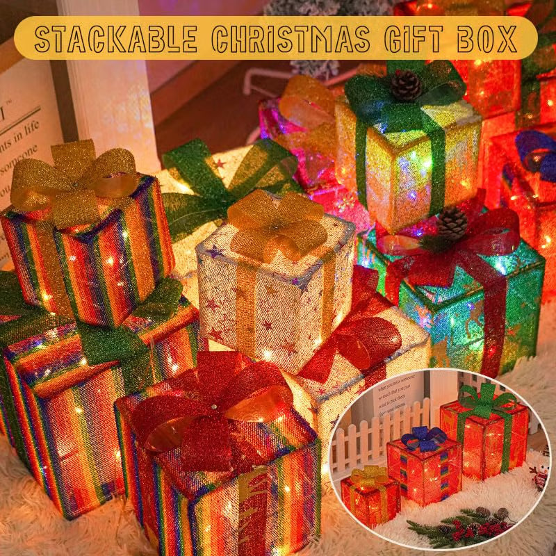 🎄2025 New Limited Edition🎁: Christmas Gift Box Light Set of 3