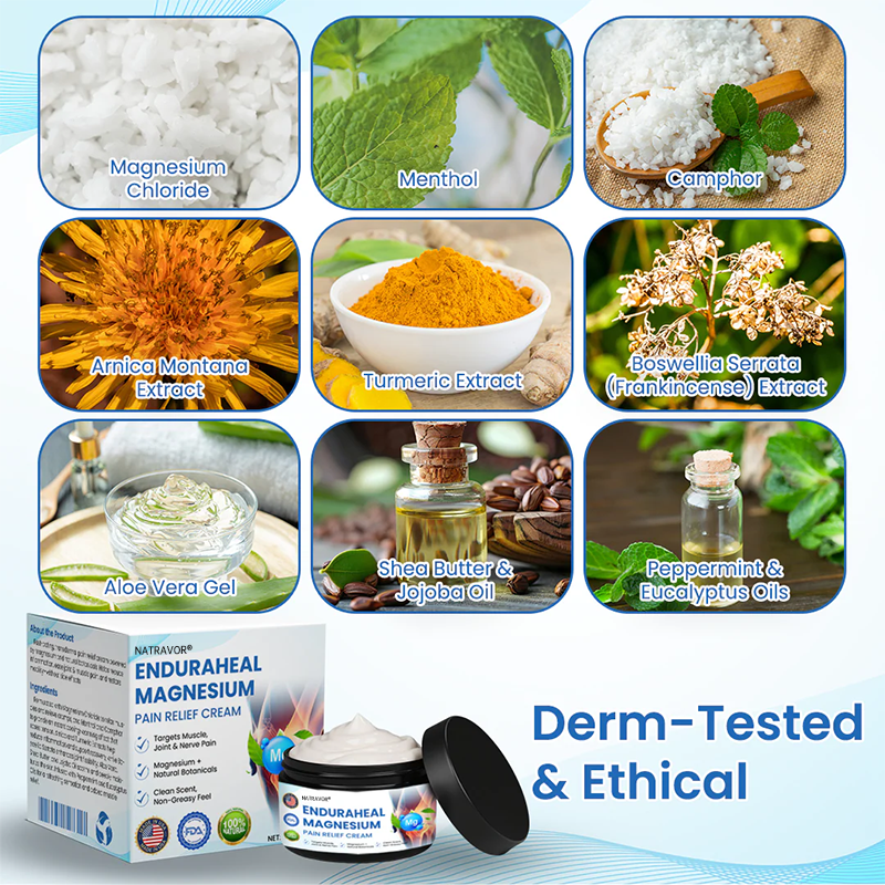 Natravor®EnduraHeal Magnesium Pain Relief Cream (Treats Arthritis, Neuropathy, Rheumatism, Sports Injuries & More)