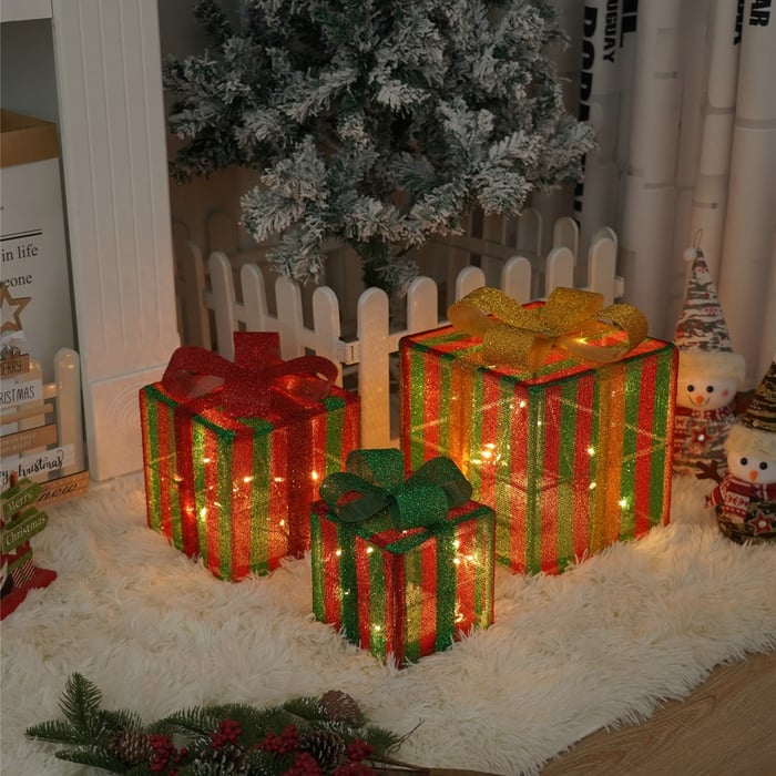 🎄2025 New Limited Edition🎁: Christmas Gift Box Light Set of 3