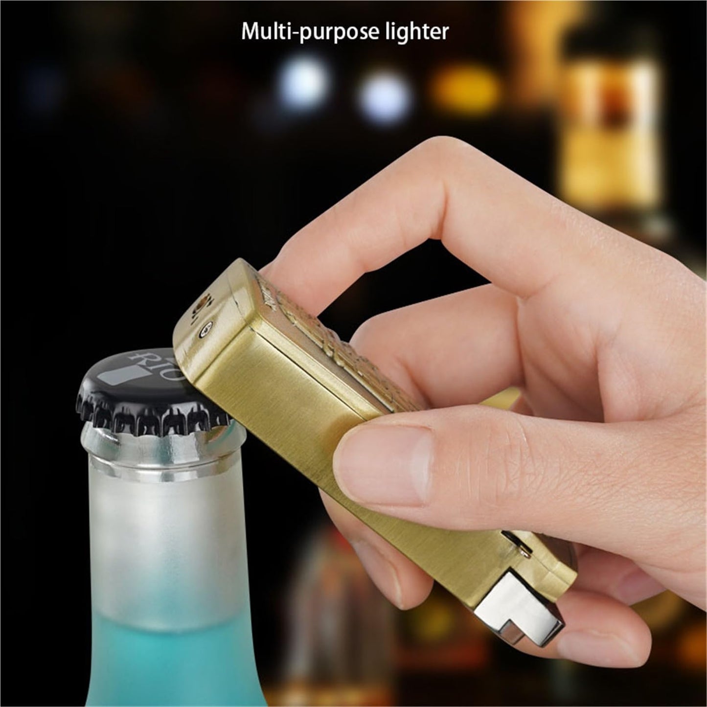 Multifunctional windproof blue flame butane lighter