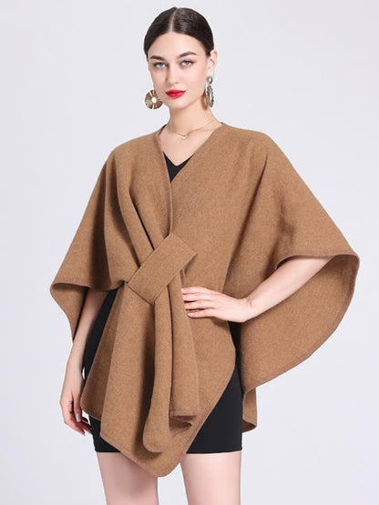 Elegant Solid Color Cape Shawl