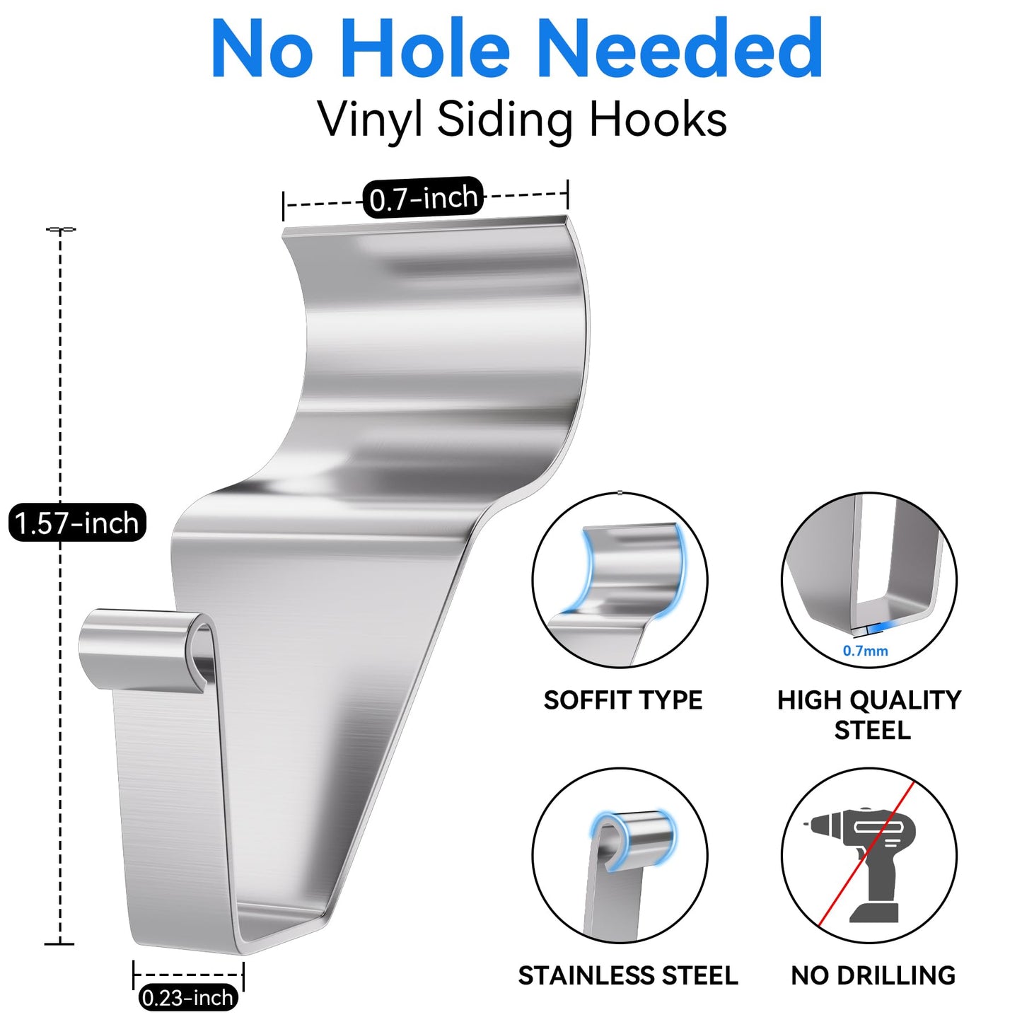 Stainless steel wall hooks