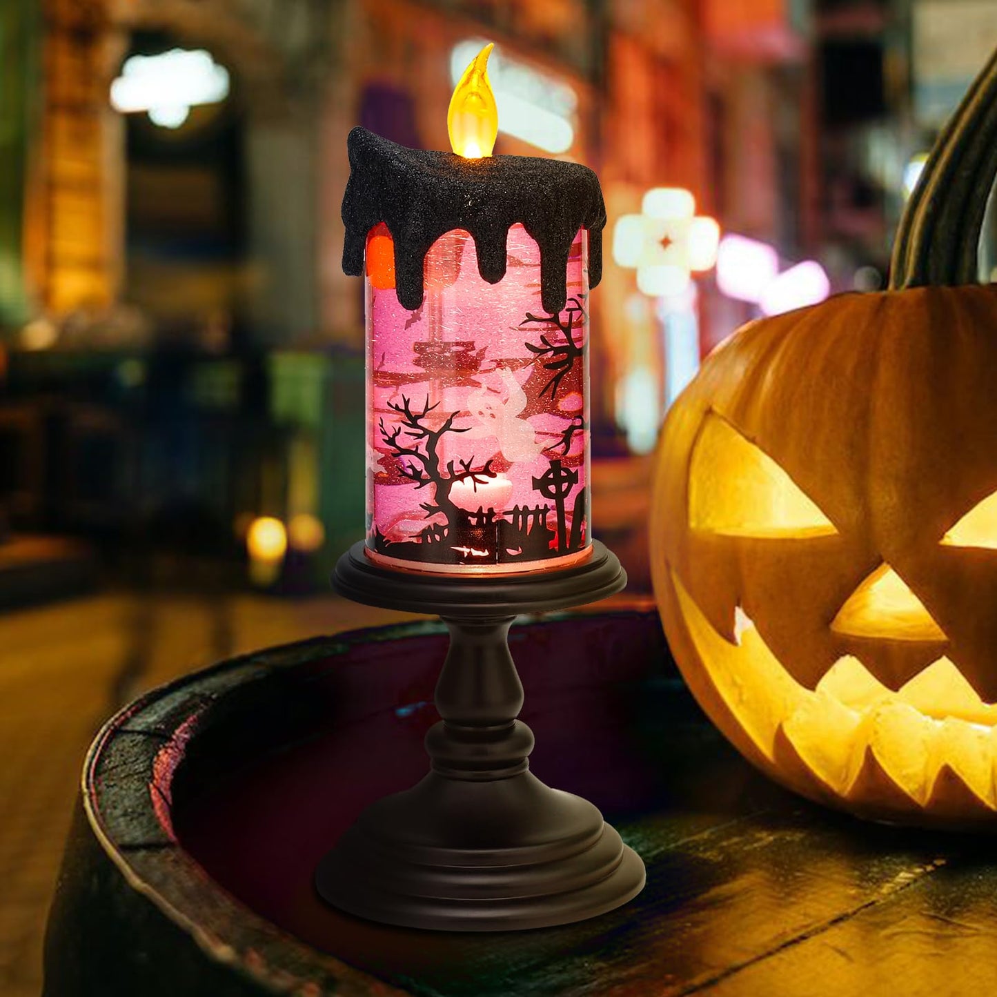 🕯️✨ Halloween flameless candle battery powered! 🎃👻🦇