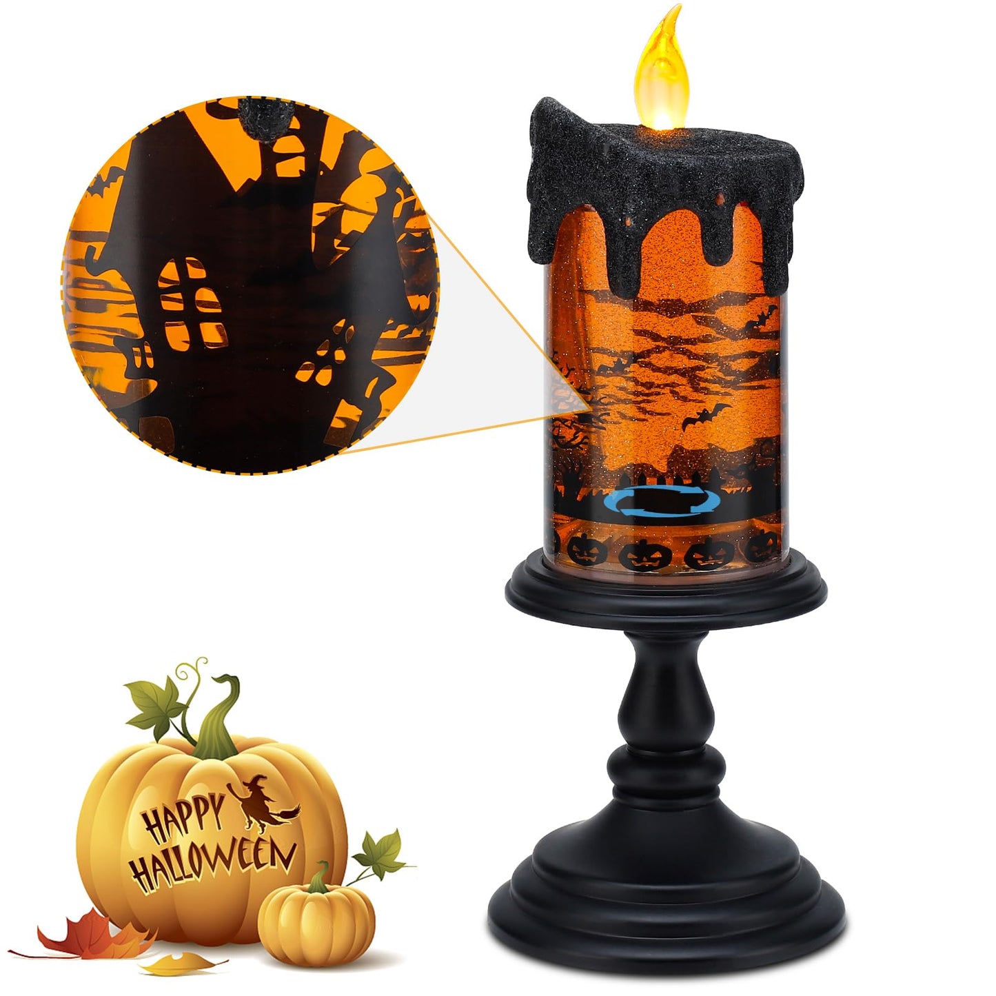 🕯️✨ Halloween flameless candle battery powered! 🎃👻🦇