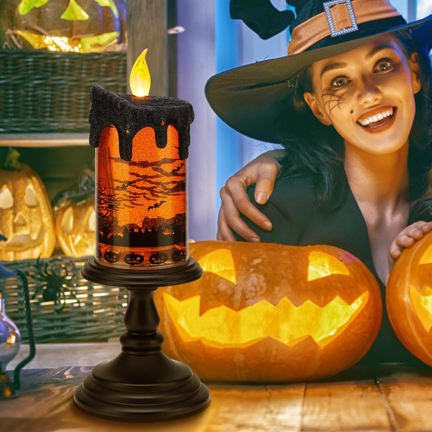 🕯️✨ Halloween flameless candle battery powered! 🎃👻🦇