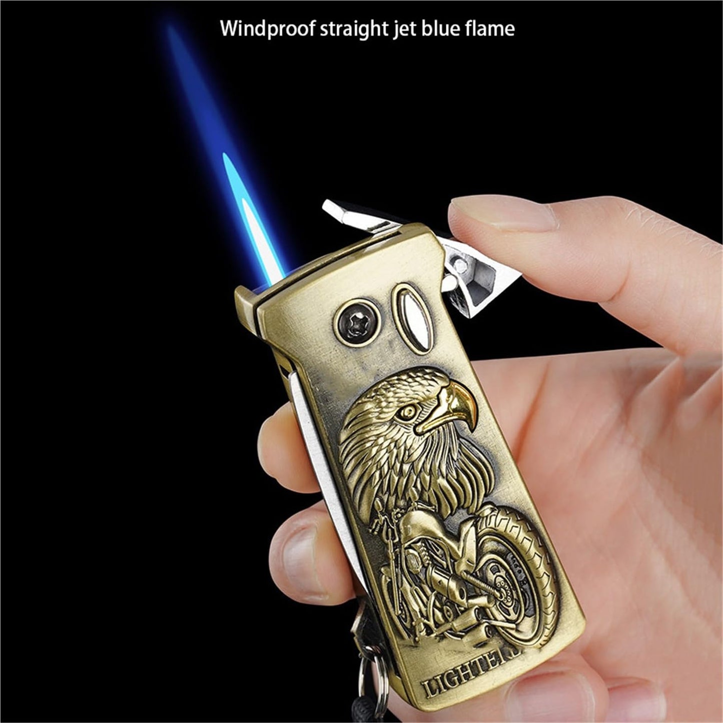 Multifunctional windproof blue flame butane lighter