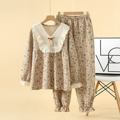 Taillod Vintage Rose Garden Cotton Loungewear Set