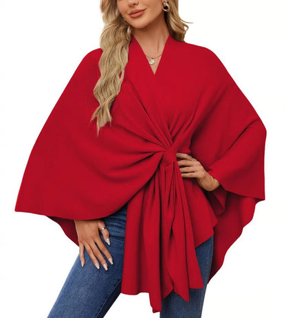 Elegant Solid Color Cape Shawl
