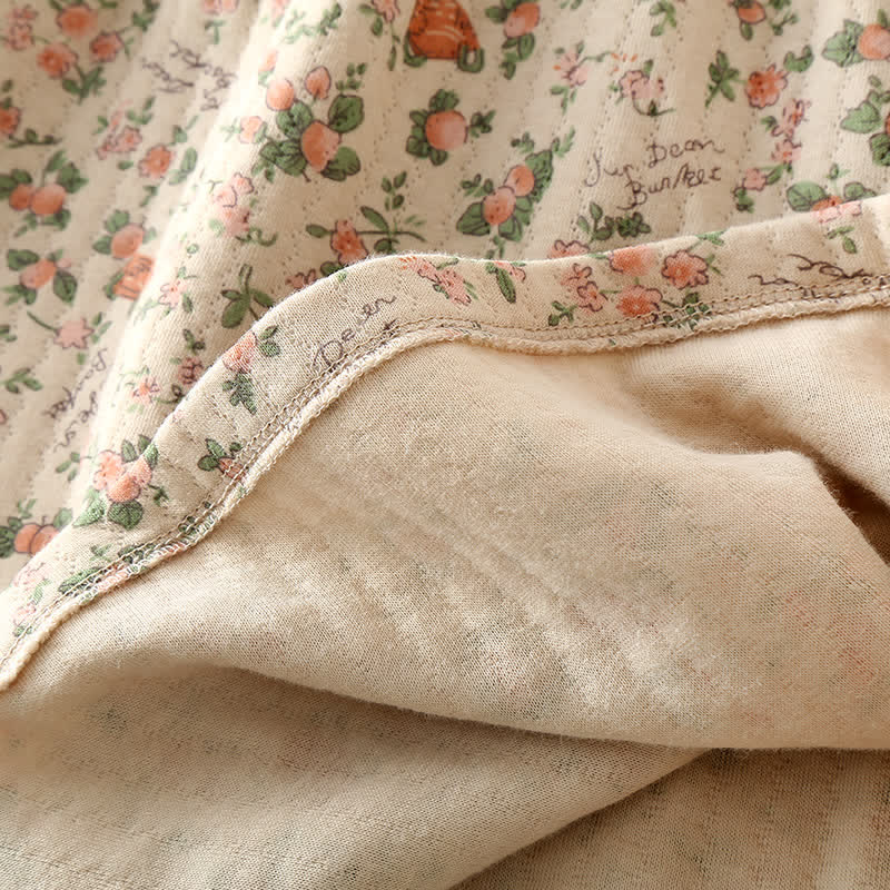 Taillod Vintage Rose Garden Cotton Loungewear Set