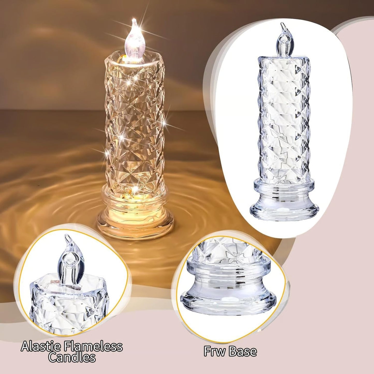 Rose Shadow LED Flameless Candles