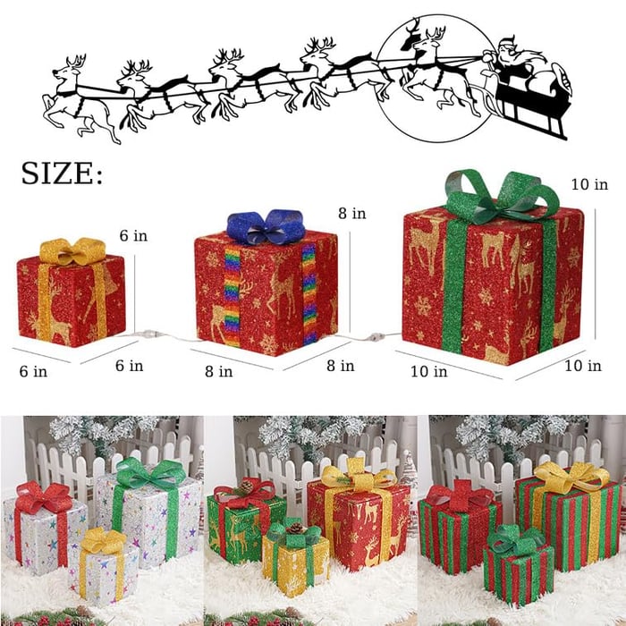 🎄2025 New Limited Edition🎁: Christmas Gift Box Light Set of 3