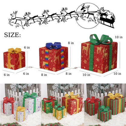 🎄2025 New Limited Edition🎁: Christmas Gift Box Light Set of 3