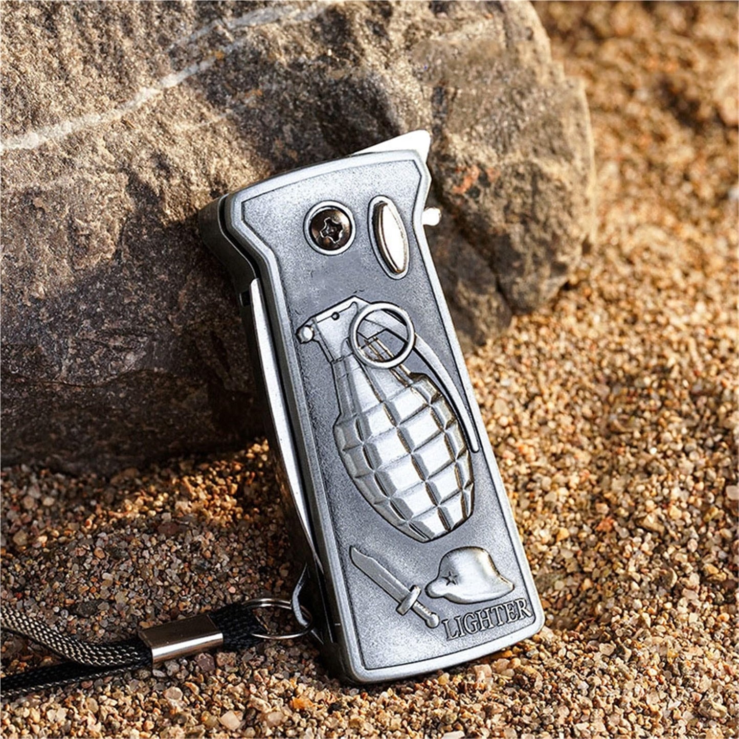 Multifunctional windproof blue flame butane lighter
