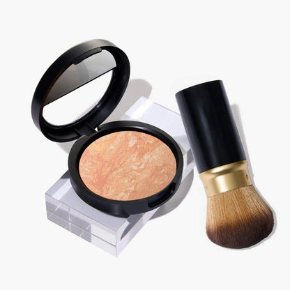 The Foundationals Kit: Natural Finish (2PC) - Powder Foundation & Makeup Brush - For Sensitive & Mature Skin