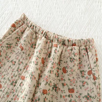 Taillod Vintage Rose Garden Cotton Loungewear Set
