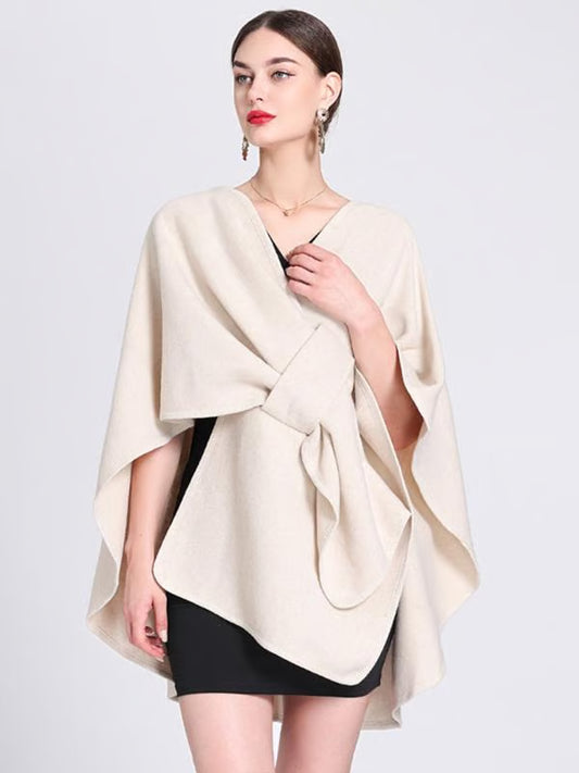 Elegant Solid Color Cape Shawl