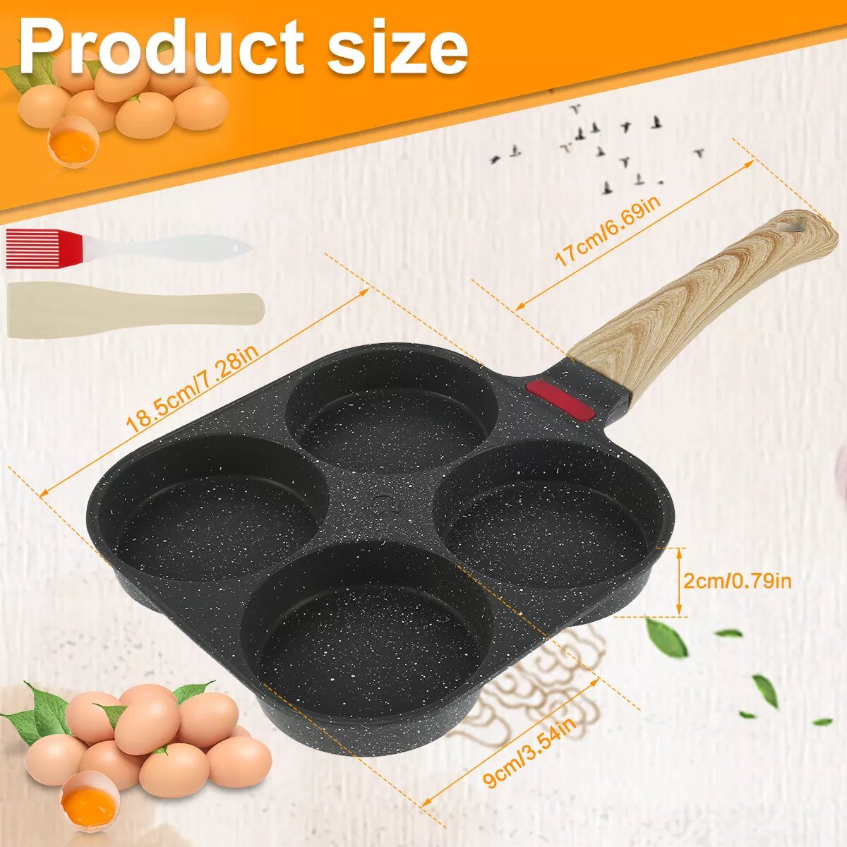 🔥LAST DAY 49%OFF🔥-🍳4 Egg Frying Pan